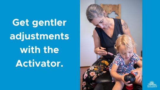 Dr Goldi uses the Activator on a toddler patient