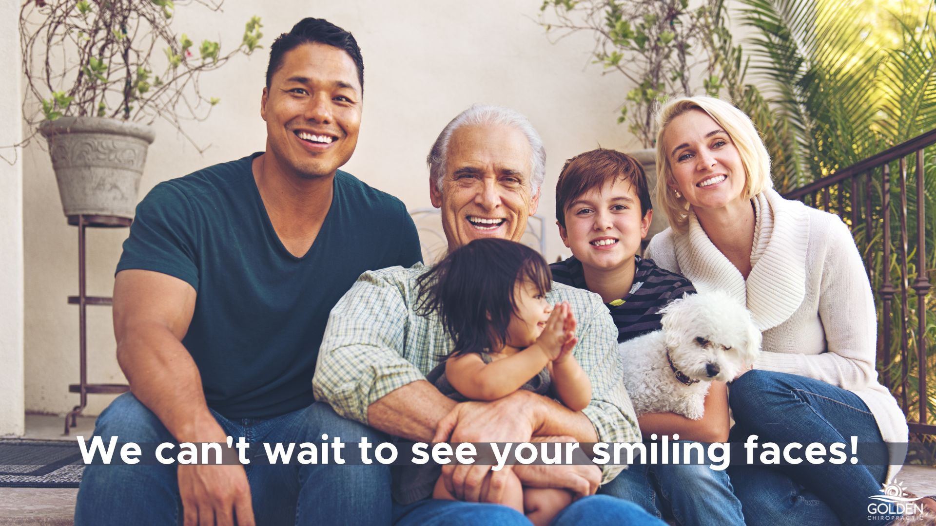 mixed race multigenerational family smiling
